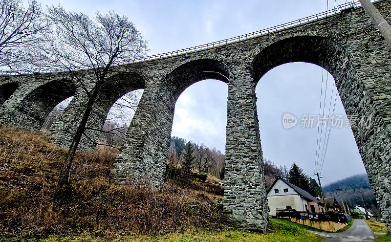 Novina trail viaduct in Kryštofovo Údolí, Czech Republic